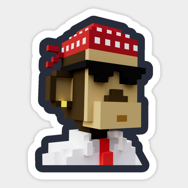 Voxel Portraits #002 Sticker by Voxel Portraits